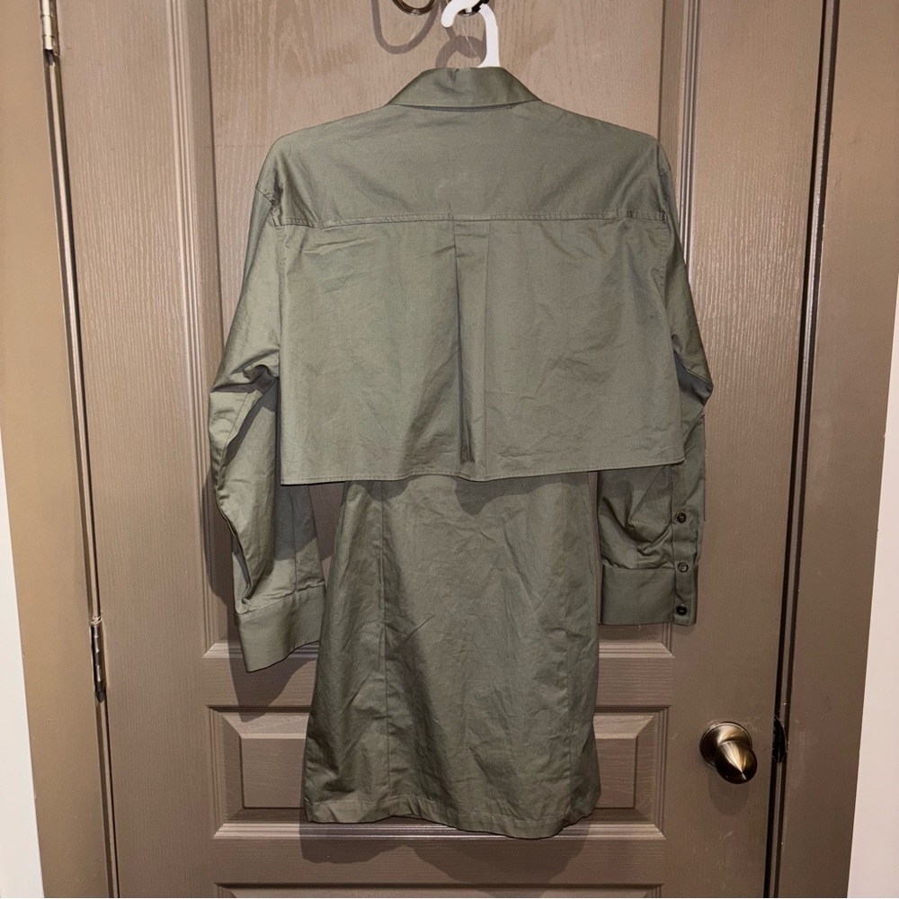 NWT ZARA Gabardine Shirt Dress - Picture 14 of 16